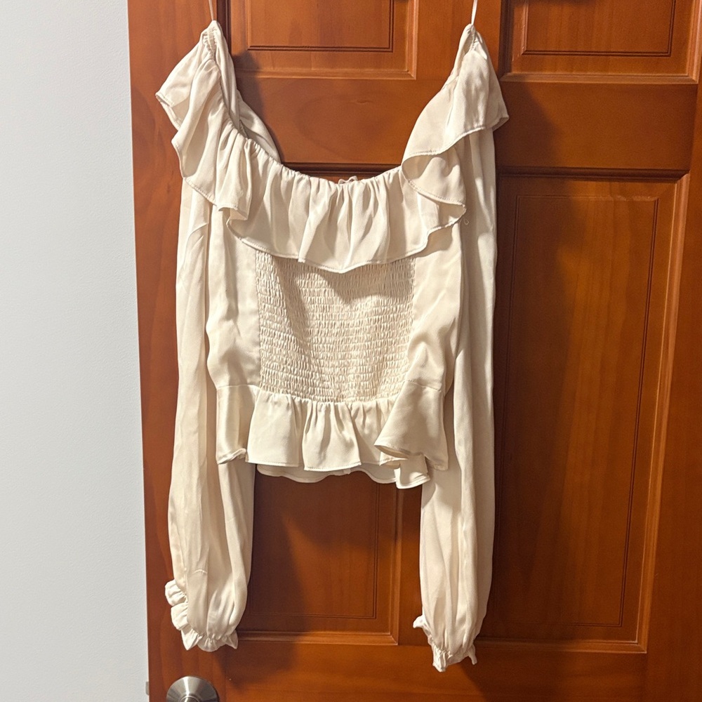 Astr Cream Ruffle Blouse - Picture 3 of 3